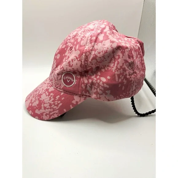 Callaway Ponyflo Women’s Pink Abstract Golf Hat Cap Polyester Adjustable