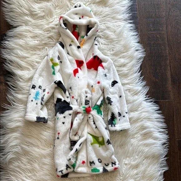 Kids Dinosaur Print Pajama Robe