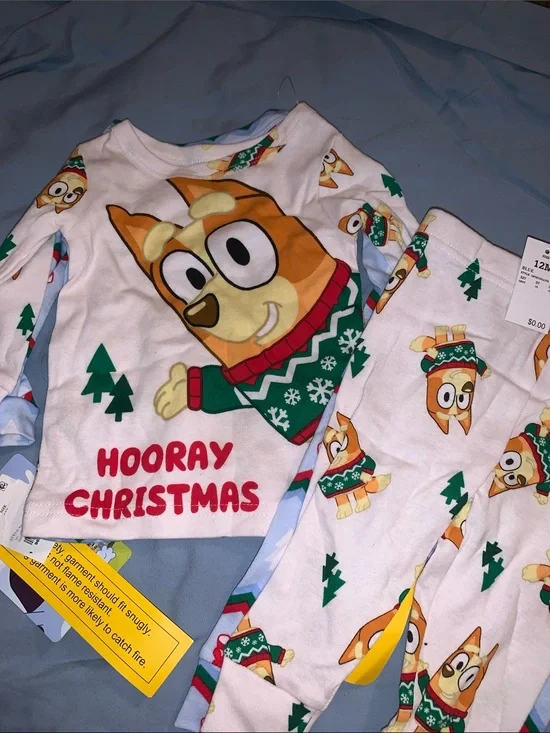 Bluey 4pc Christmas pajamas Set 12 months