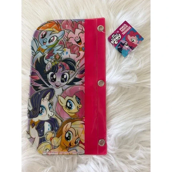 My Little Pony 3-Ring Binder Pencil Pouch Pink Zipper Peachtree Playthings NWT