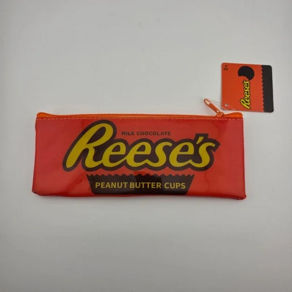 Reeses Peanut Butter Cups Pencil Case Pouch Bag Orange Chocolate Candy‎ New