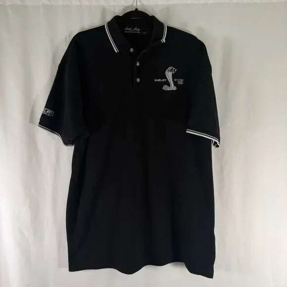 Carroll Shelby Polo Men's 2XL Black Short Sleeve GT500 Cotton Blend