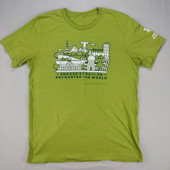 Baylor T-Shirt‎ Unisex Large Green Engage At Baylor Encounter The World Graphic