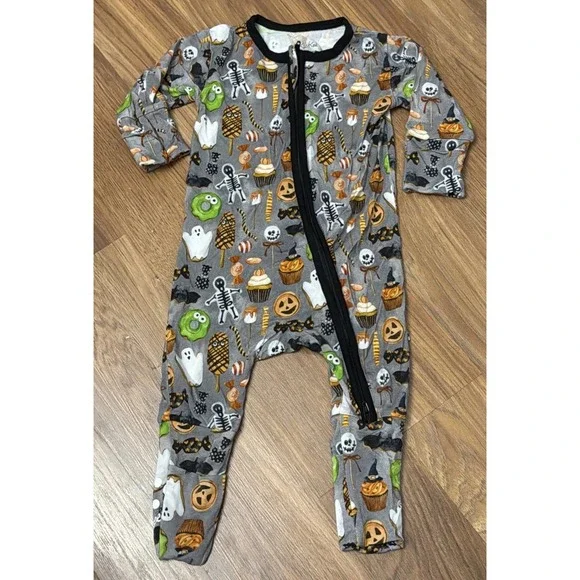 Kickee Pants Baby Boys 3–6 Months Halloween Bamboo Sleeper Pajamas Footage