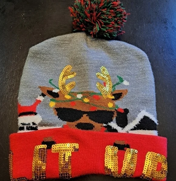COPY - Holiday Hat With Reindeer & Santa