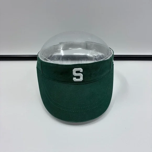 Vintage Michigan State Spartans Visor Hat Cap‎ Strap Back Women's Nike Green MSU