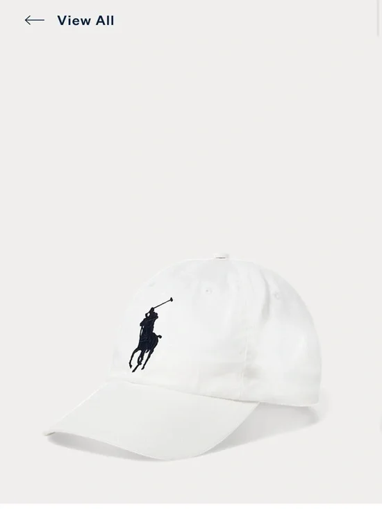 Polo by Ralph Lauren White Baseball Cap with Navy Logo
