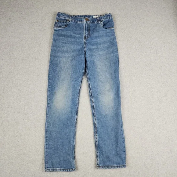 Carter's Jeans Boys 12/12A Blue Denim Faded‎ Stretch Medium Wash Straight Leg