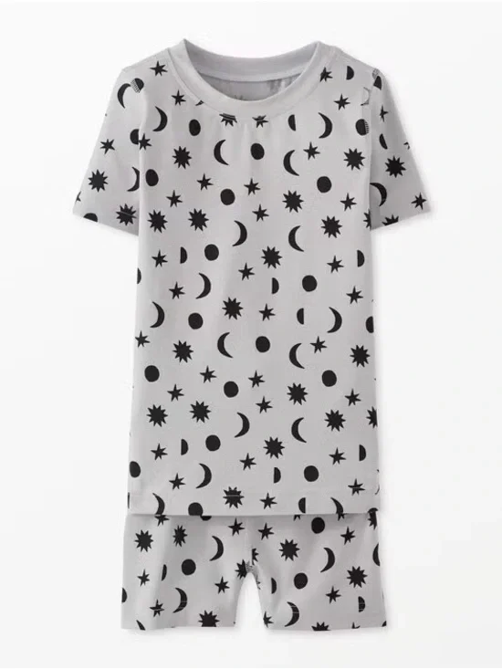 Hanna Andersson Gray Moon & Stars Short Pajama Set