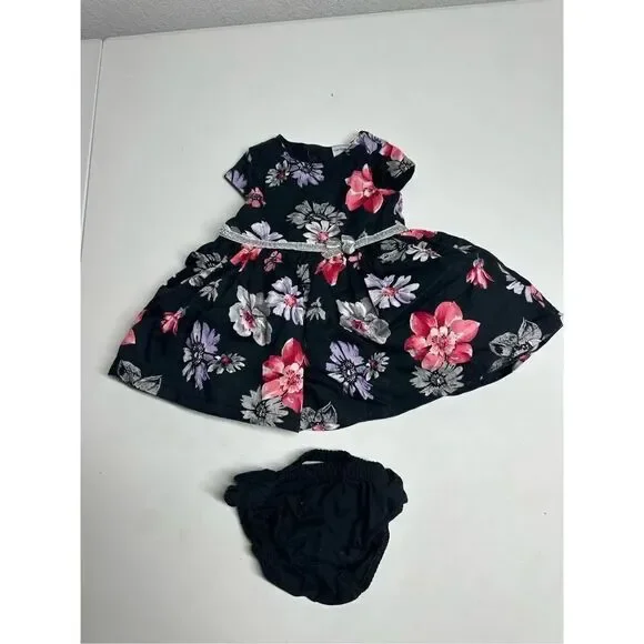 Carter's Girl's Baby Size 3M Cotton Floral Pattern Dress and Underpants