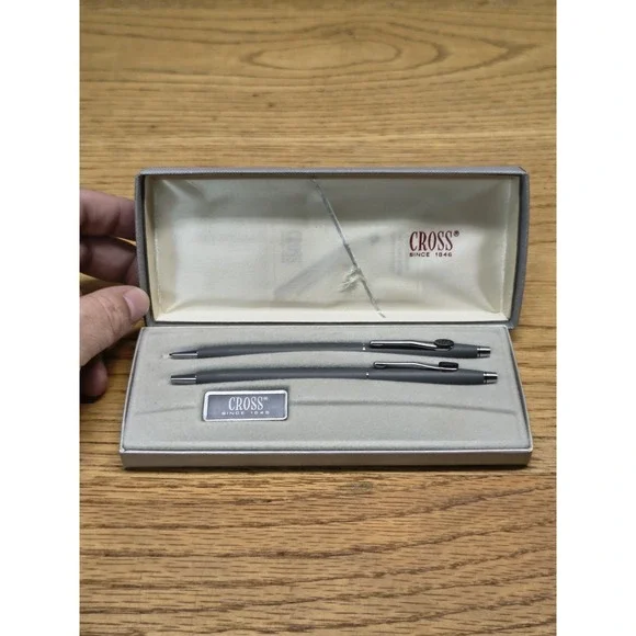CROSS GRAY BALL POINT PEN .5mm MECHANICAL‎ PENCIL SET #2101 Kamin & Associates