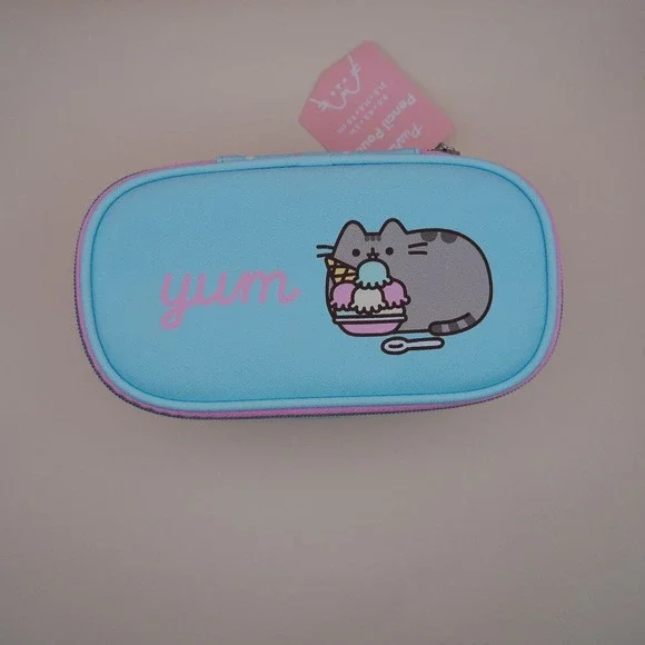 Pusheen Corp Blue Polka Dot Dessert Yum Cat‎ Pencil Pouch Case PN088 Kawaii NWT