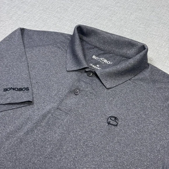 Bonobos Golf Polo Shirt Mens Medium Gray Performance Polyester Spandex Stretch