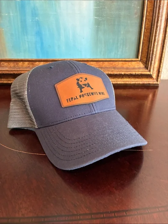 Women’s Navy Mesh Snapback Cap - Feral Housewife Wine