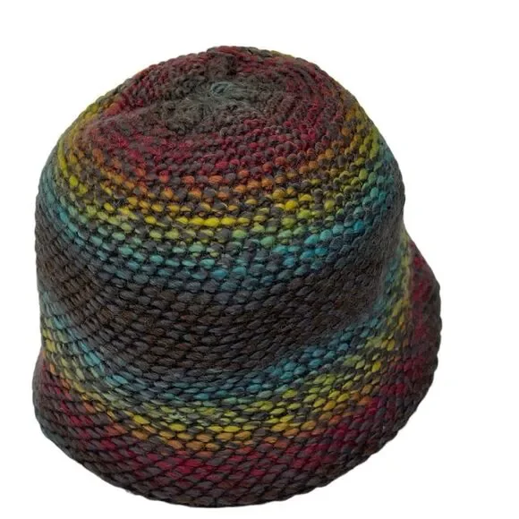 Multicolor Striped Knit Bucket Hat - Cozy Women’s Winter Accessory