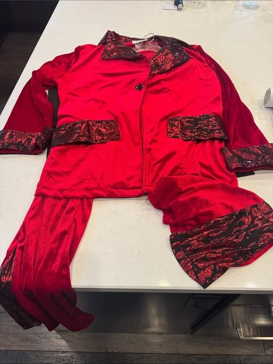 Adult fire and ice Mac daddy Red devil Elvis costume Set with Black Pa