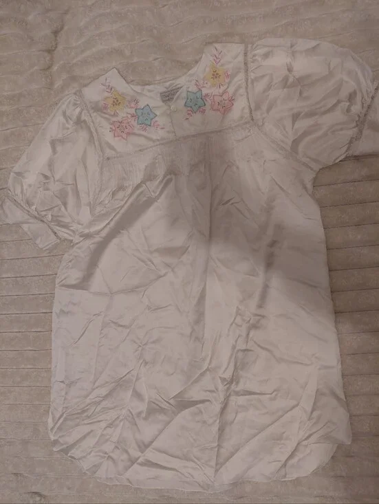 Vintage Girls White Silky Nightgown