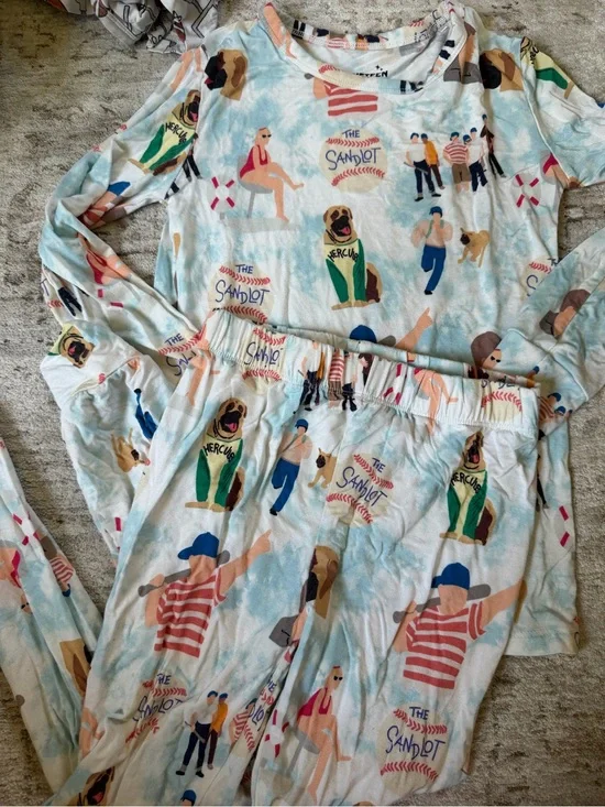 5T - Velveteen Bunny Knots Sandlot Bamboo Graphic Pajama Set - Light Blue