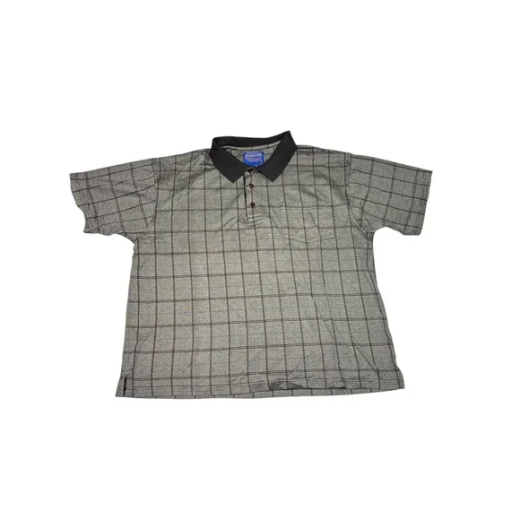 Pendleton Mens Plaid Polo Shirt Size Large‎ Short Sleeve Mercerized Cotton