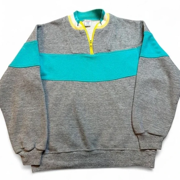 Vintage Jerzees by Russell quarter‎ zip sweatshirt size medium