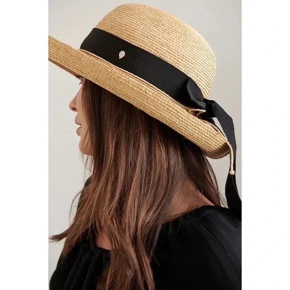 Helen Kaminski Iconic Newport Raffia Braid Hat Beige