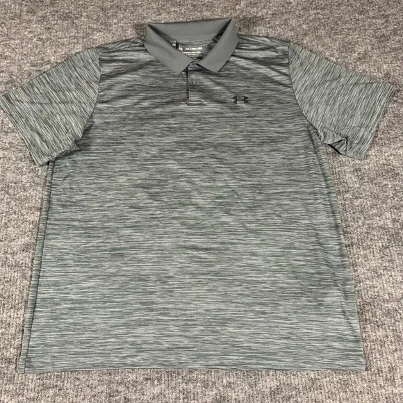 Under Armour Shirt Mens 2XL XXL Grey The Performance Polo Short Sleeve‎ Loose