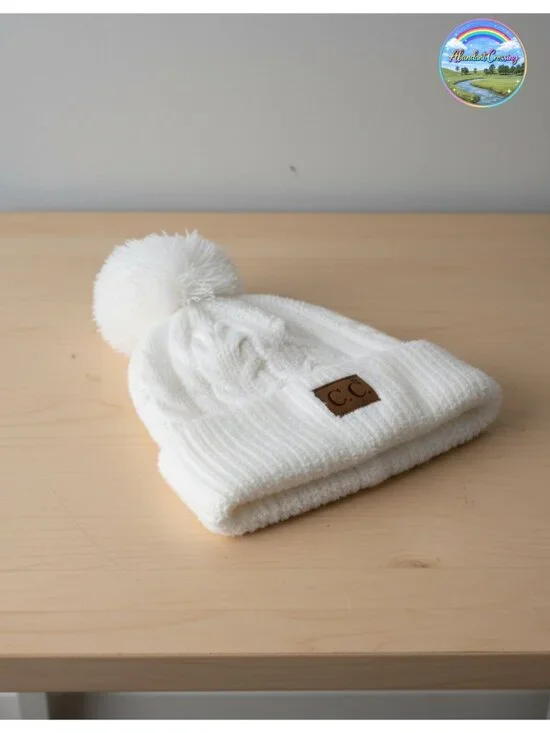 Chenille Beanie Ultra Soft Faux Fur Pom Pom Winter Hat Ski Cap