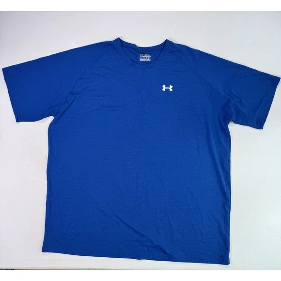 Under Armour Mens 3XL Loose HeatGear Blue T-Shirt Activewear Gym Training Top