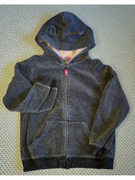Carter's gray hoodie with ears girls size 6