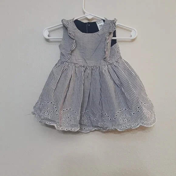 Carter's Navy and White Striped Casual Dress