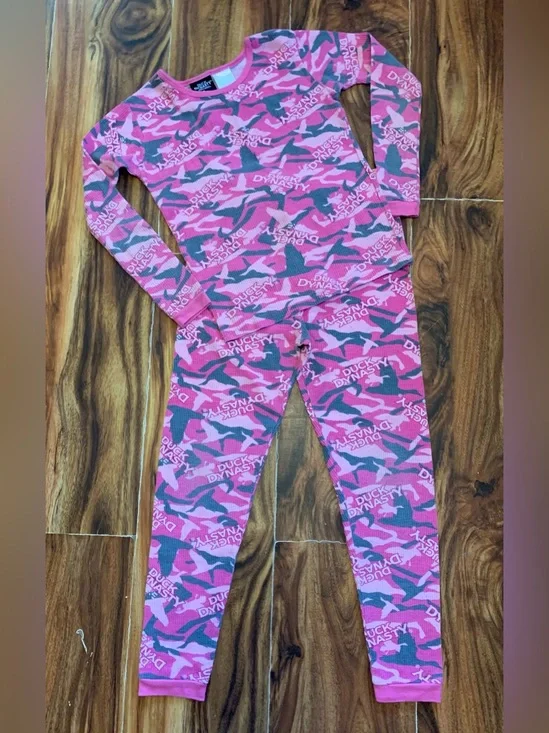 Duck Dynasty Y2K Camo Thermal Girls Size 10 Pajama Set. 3976N