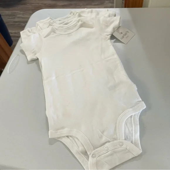Carter's Classic 3 White Baby Bodysuits