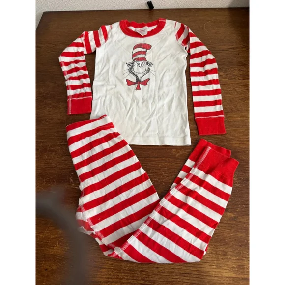 Hanna Andersson Dr Seuss Cat In The Hat Pajamas Size 110 5 Red Stripe Organic Co