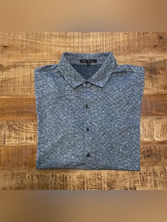 Robert Barakett Saldon Jacquard Long Sleeve Button Up Sportshirt