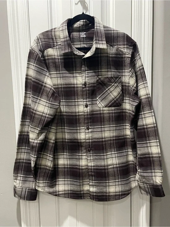 Under Armour Men’s Plaid Flannel Long-Sleeve Shirt - Brown & Cream