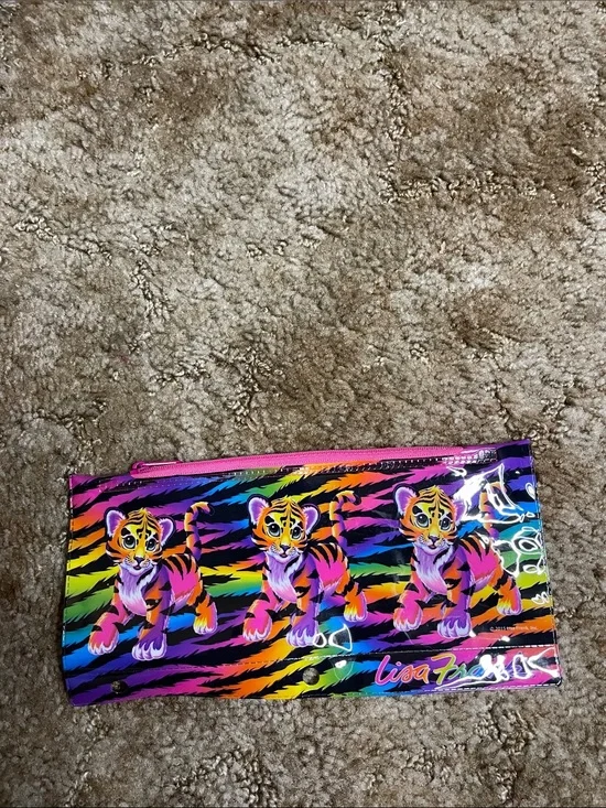 9” LISA FRANK FORREST TIGER SOFT ZIPPERED STORAGE PENCIL CASE