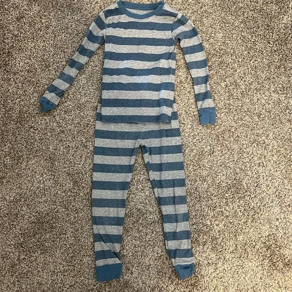 Striped Blue and Gray Kids pajamas