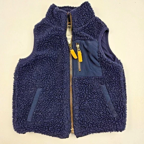 Carter's Fleece Vest 2T Boys Blue 24‎ Full Zip