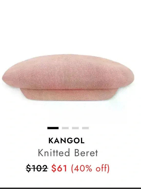 Kangol Pink Knitted Beret women’s small so cute Halloween theater old money
