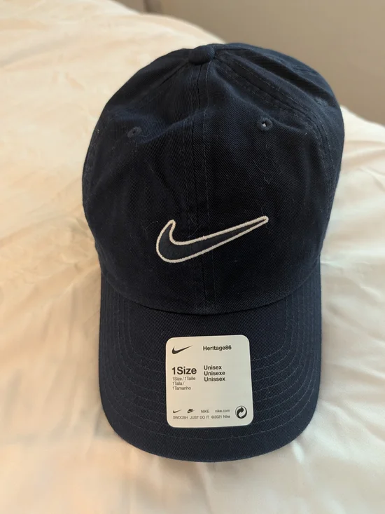 Nike Navy Baseball Cap with White Swoosh - Unisex