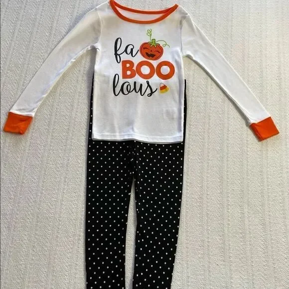Way to Celebrate Girls Size 5 Halloween “ faBOOlous” Pajama Sleep 2 Pc Set