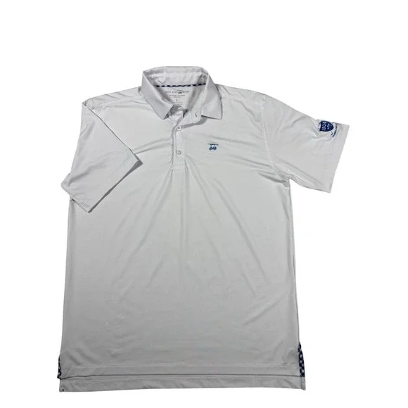 Bald Head Blues Mens‎ White Columbia Country Club Performance Golf Polo Shirt L