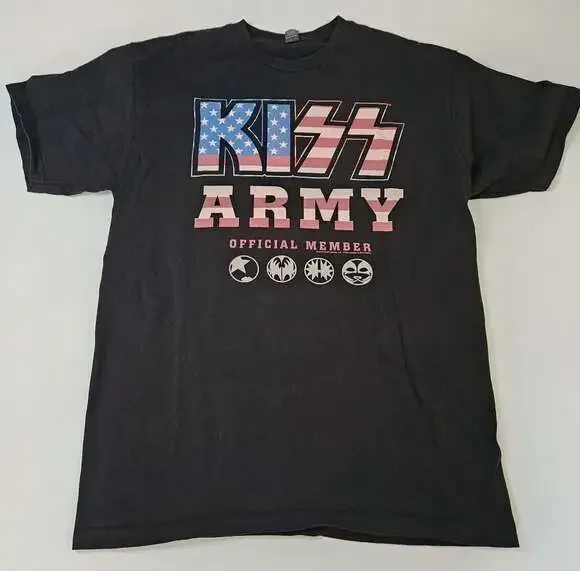 Kiss Army Official Member T-Shirt Size M Black Rock Band Tee