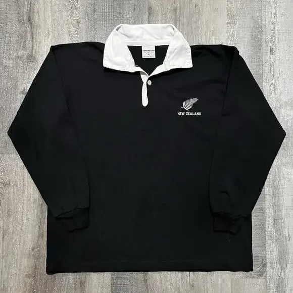 Leisure Line Comfort Shirt ALL Blacks Rugby New Zealand Long Sleeve Rugby Sz XL