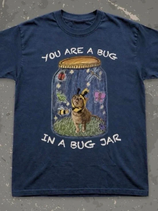 Gildan Navy 'You Are A Bug In A Bug Jar' Graphic T-Shirt