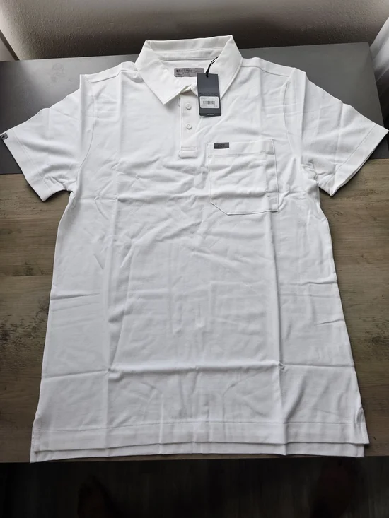 FIGS PRO Technical Pique Scrub Polo Shirt Mens Medium White Workwear M22WW1004