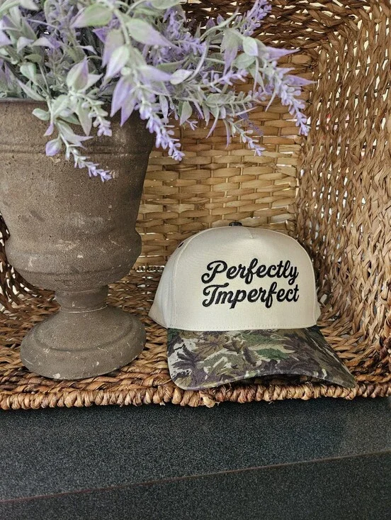 Perfectly Imperfect Ivory and Camouflage Cap