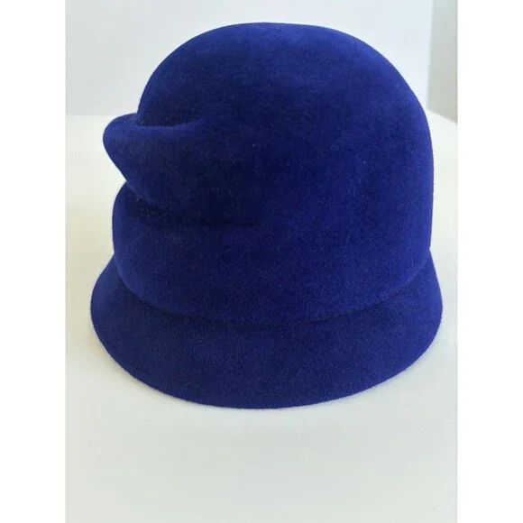 Ernest Chapelier France Cobalt Velour Felt Hat Women’s Ladies Vintage Beautiful