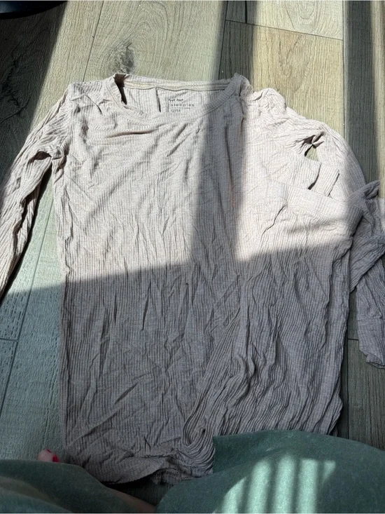 Little sleepies ribbed tan pj set