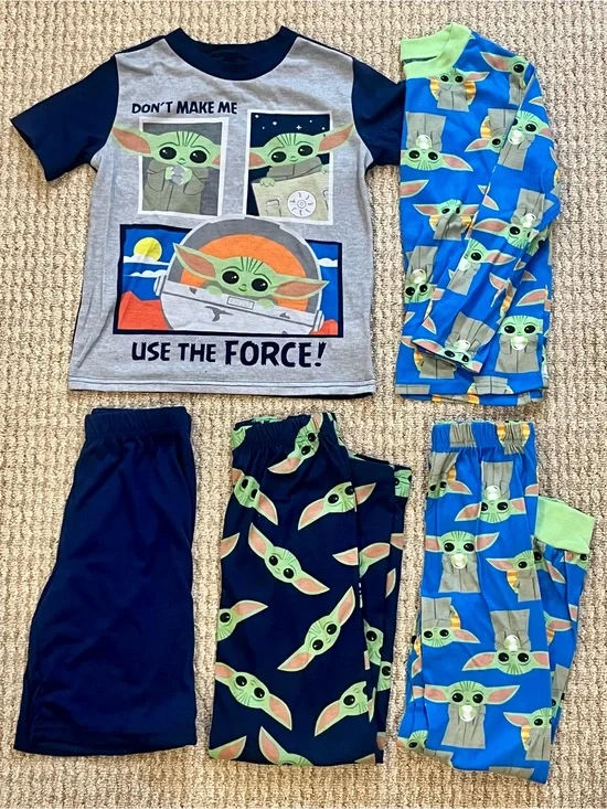 Star Wars Boys Pajama Lot Size 8 - Mandalorian Grogu Baby Yoda